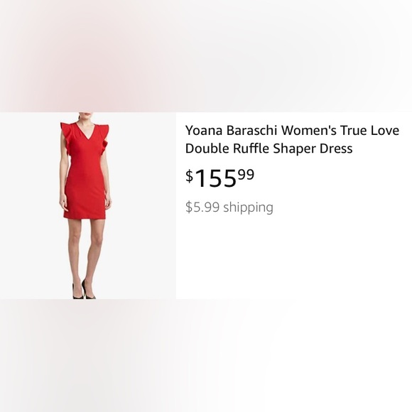 Bright Red Flutter Sleeve Yoana Baraschi Scuba Dress - Picture 6 of 6